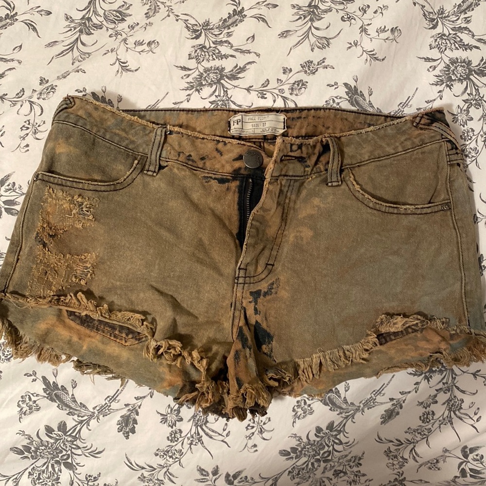 Free people acid wash shorts